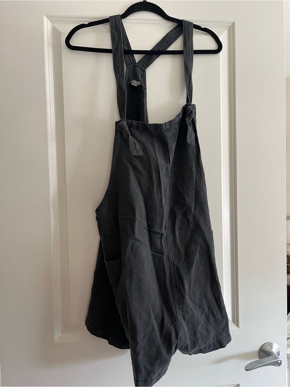 aerie Charcoal Gray Cotton Overalls